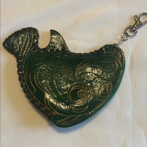 Fish-Shaped Keychain Coin Purse Green GUC